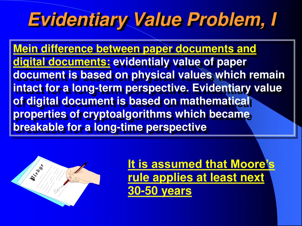 evidentiary value problem i