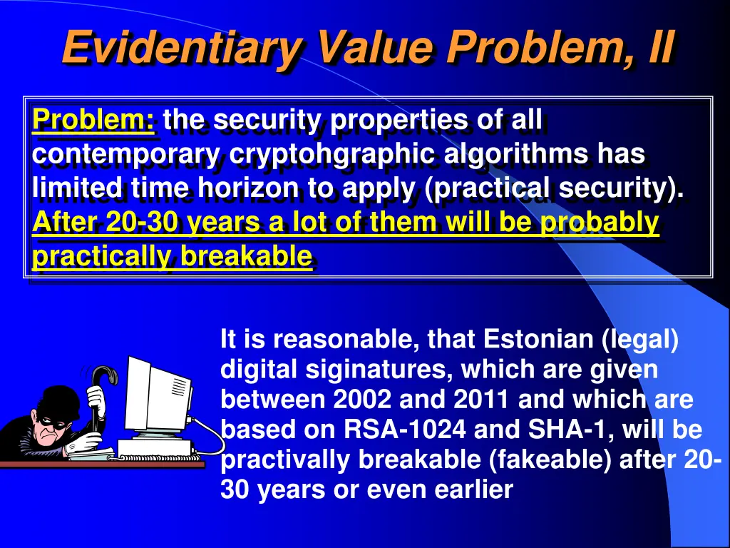 evidentiary value problem ii