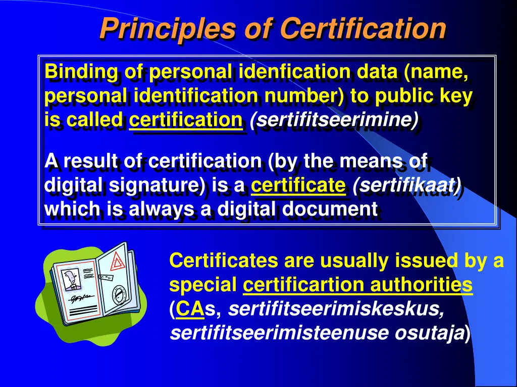 principles of certification