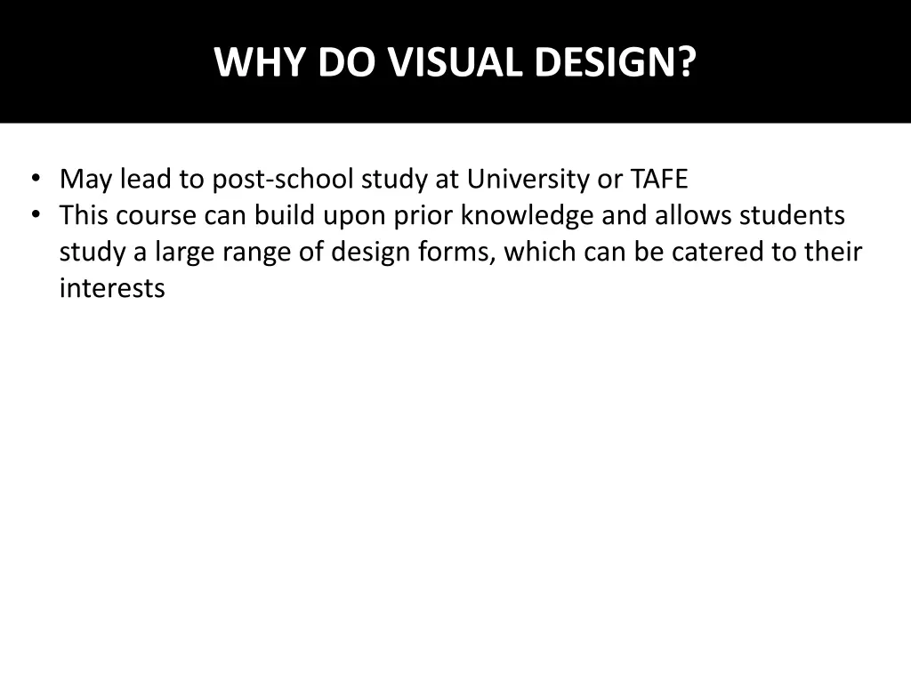 why do visual design