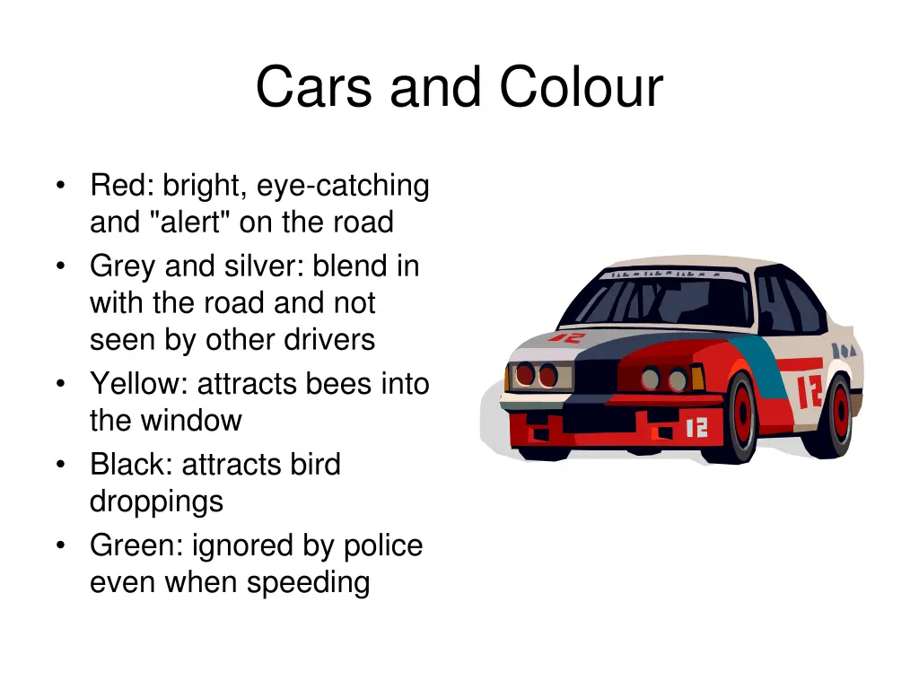 cars and colour