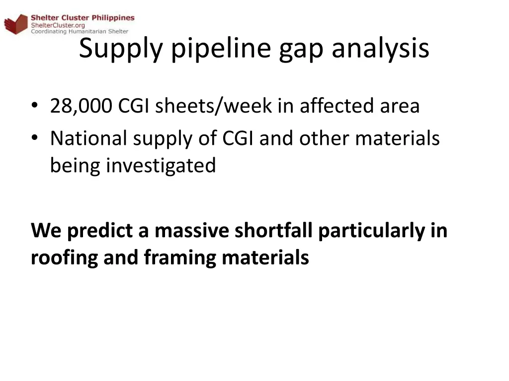 supply pipeline gap analysis