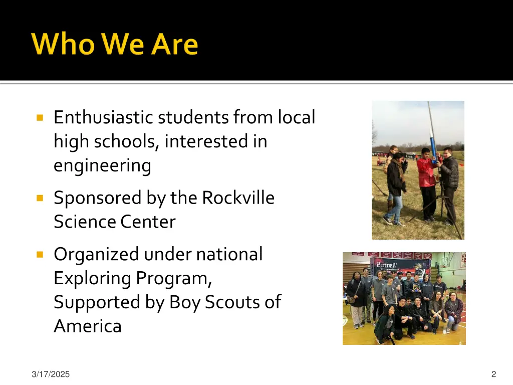 enthusiastic students from local high schools