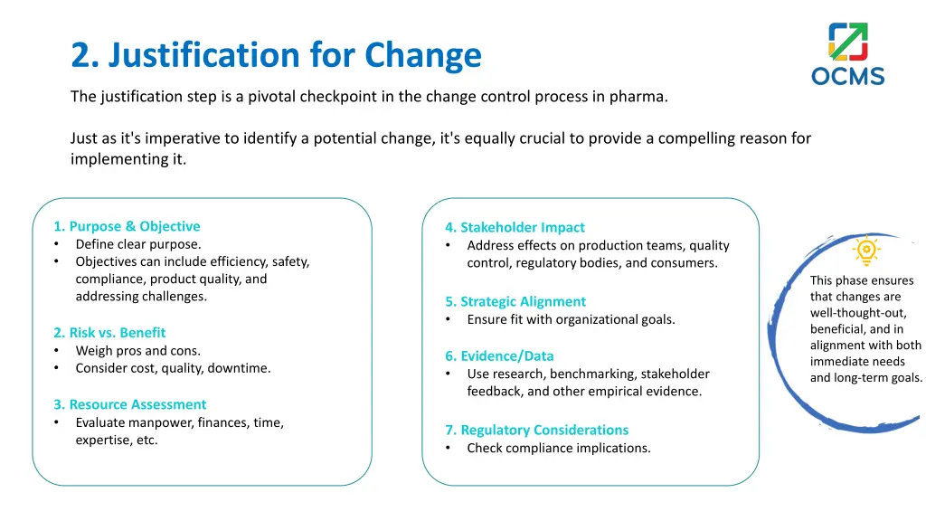 2 justification for change