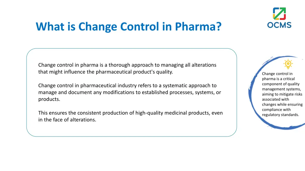 what is change control in pharma