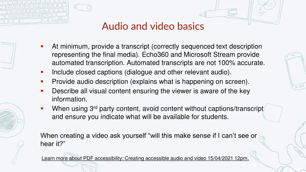 audio and video basics