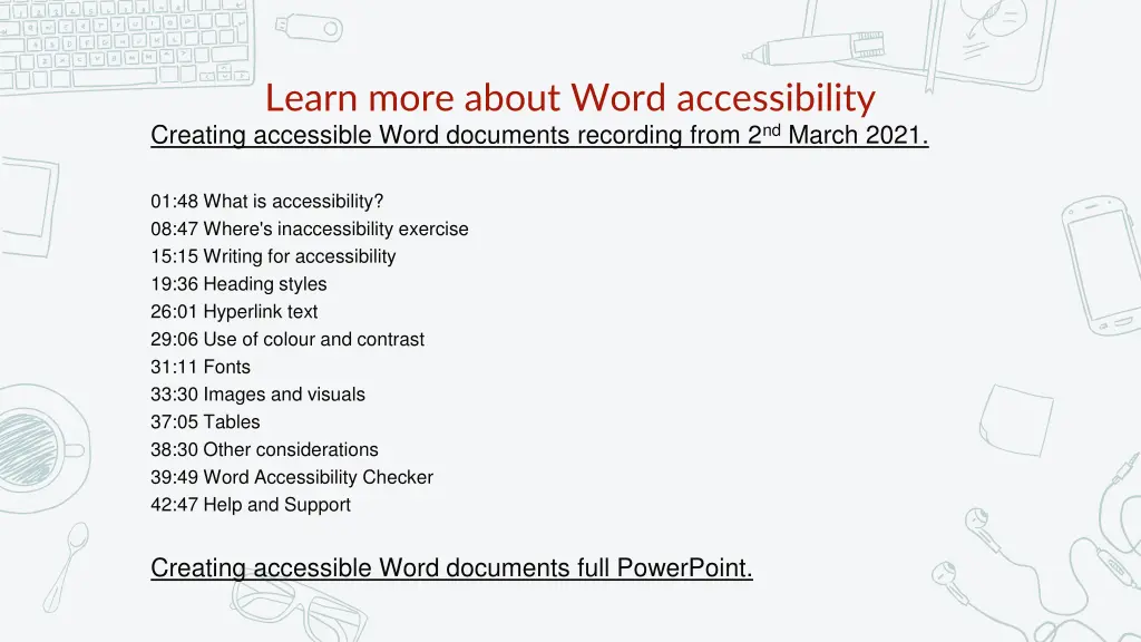 learn more about word accessibility creating