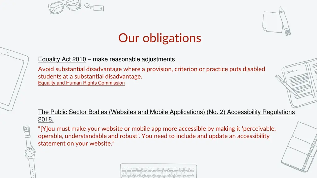 our obligations
