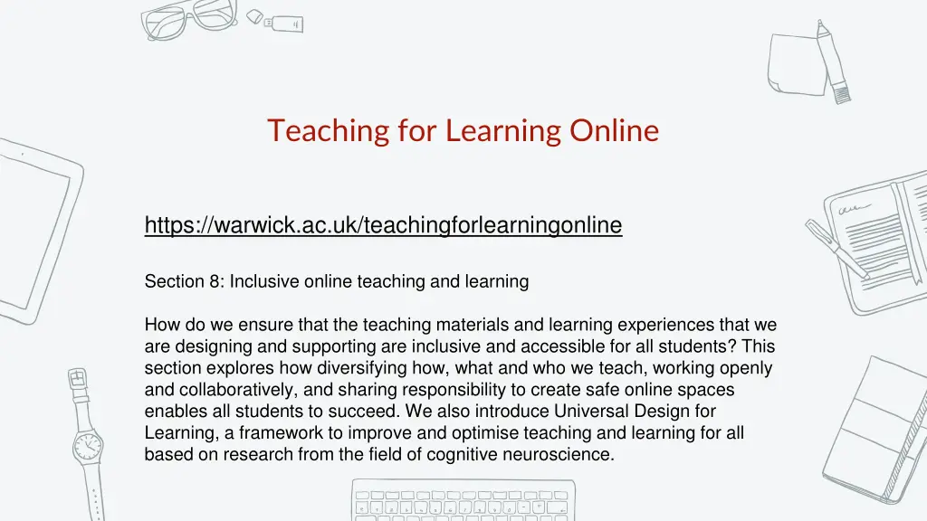 teaching for learning online