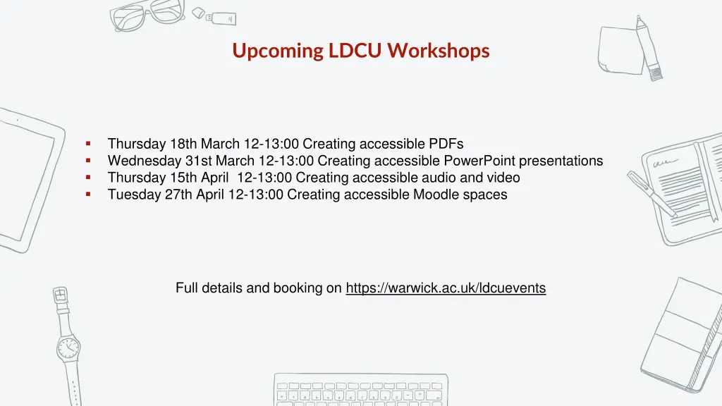 upcoming ldcu workshops