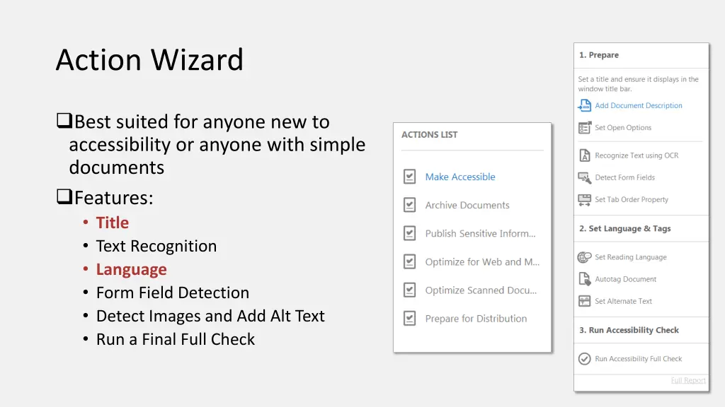action wizard
