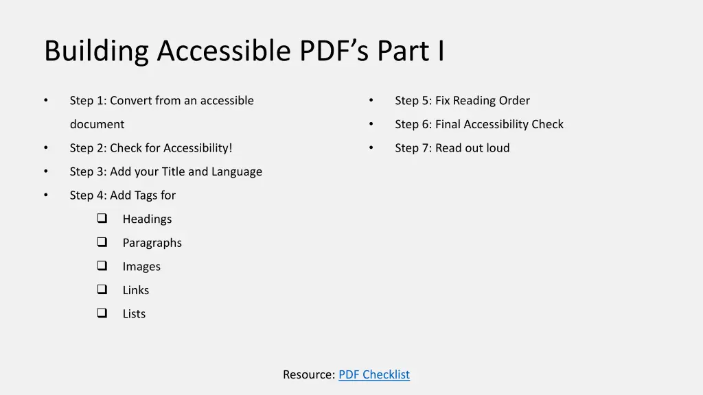 building accessible pdf s part i