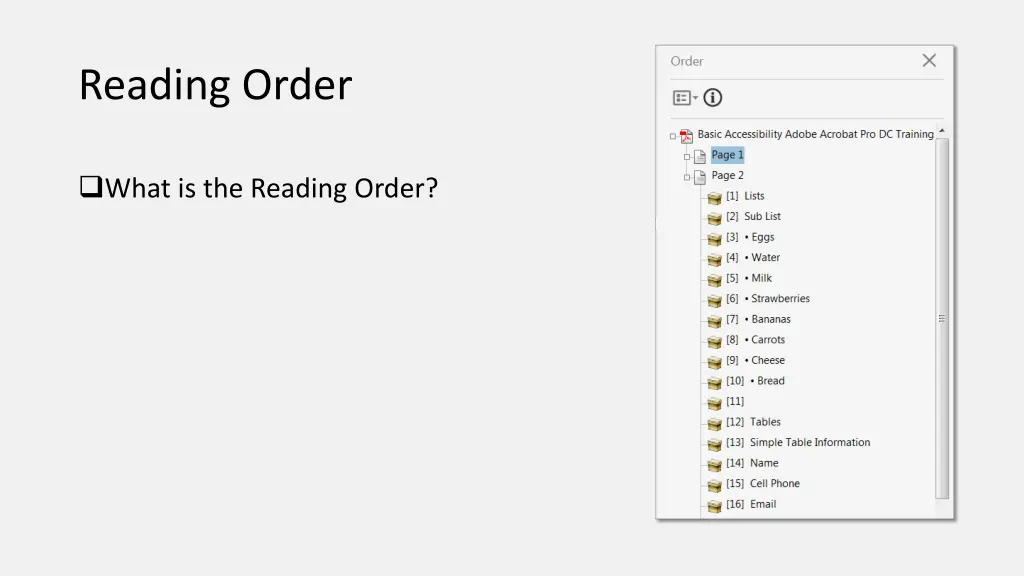 reading order