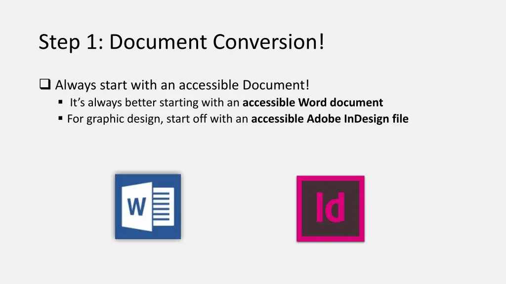 step 1 document conversion