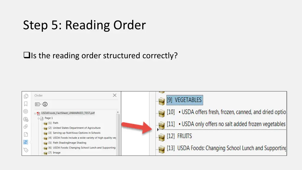 step 5 reading order