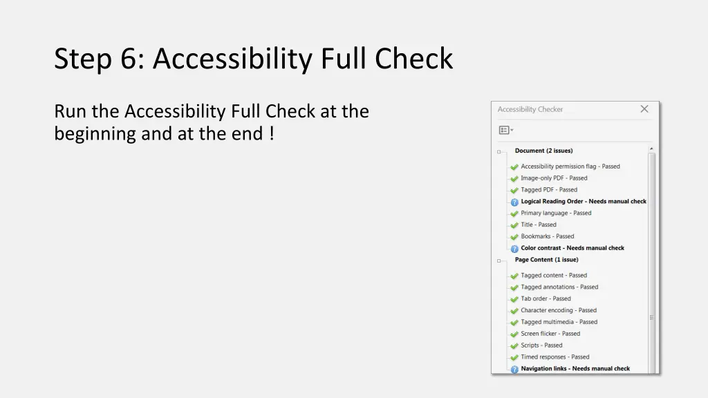 step 6 accessibility full check