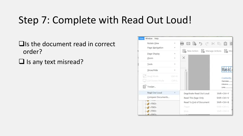 step 7 complete with read out loud