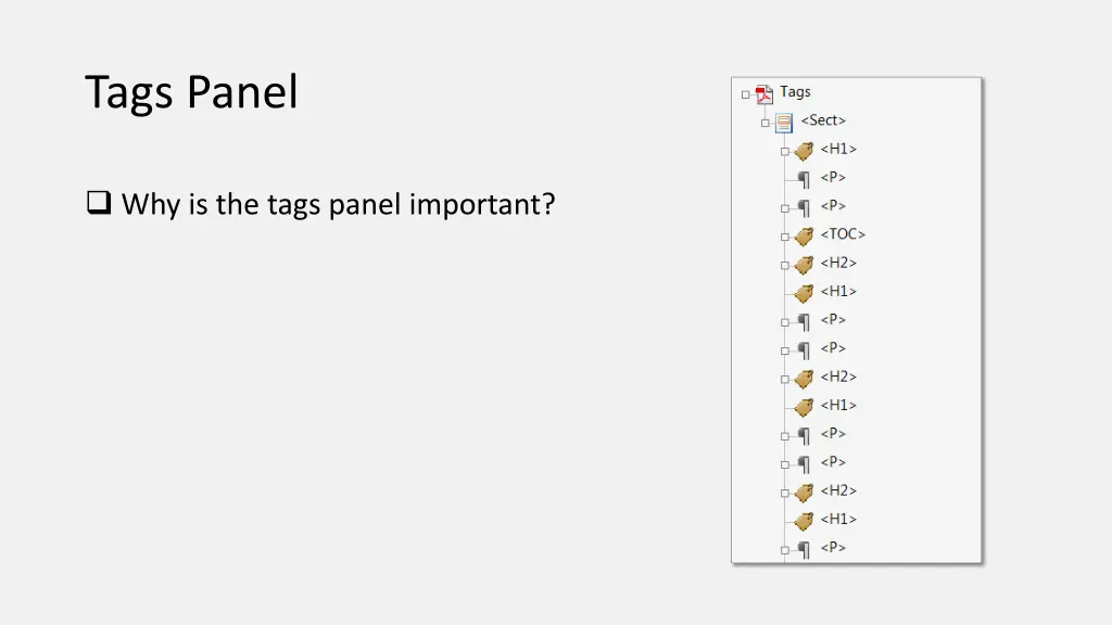 tags panel