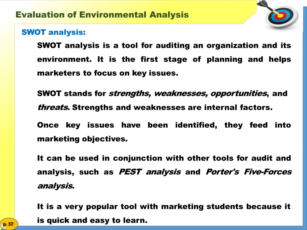 evaluation of environmental analysis