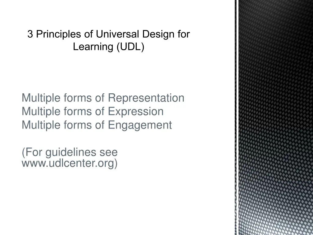 3 principles of universal design for learning udl