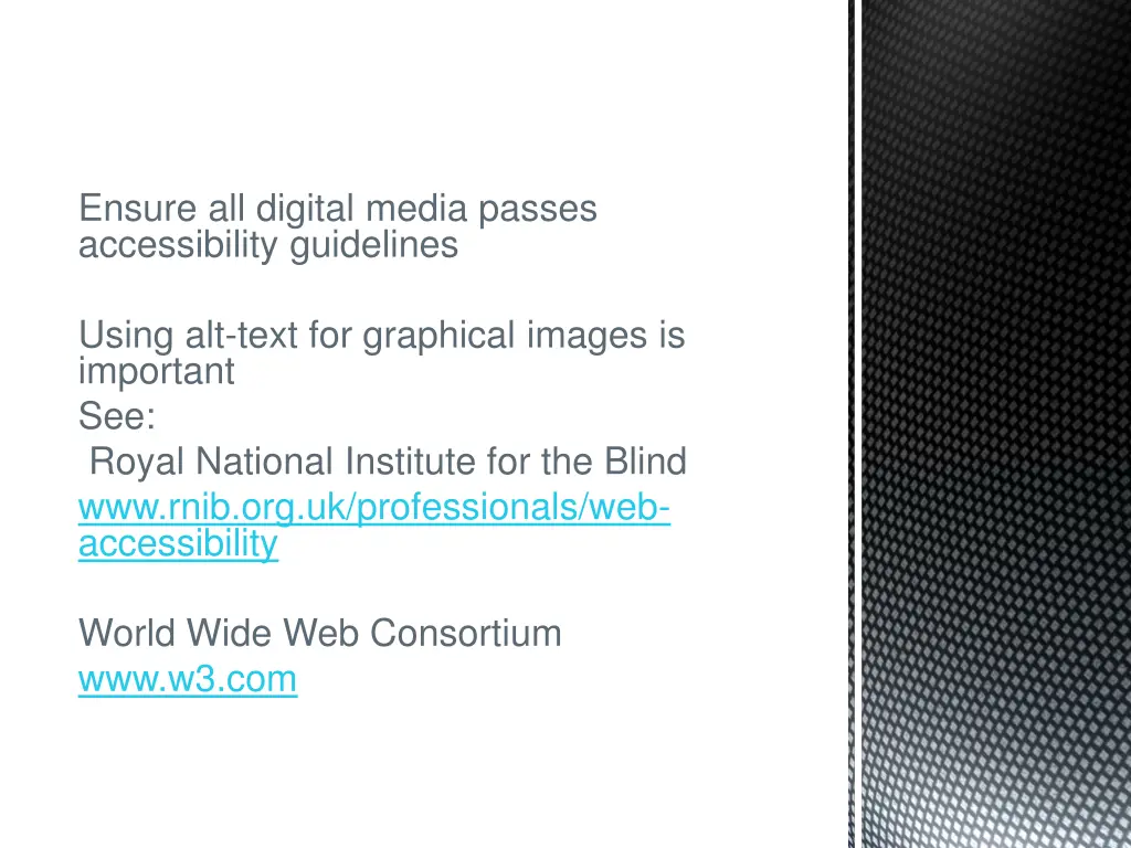 ensure all digital media passes accessibility