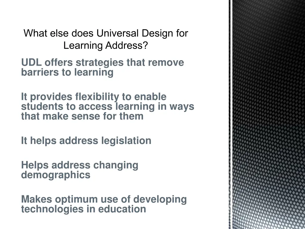 what else does universal design for learning