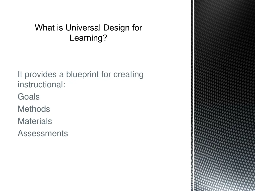 what is universal design for learning 1