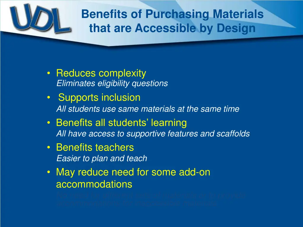 benefits of purchasing materials that