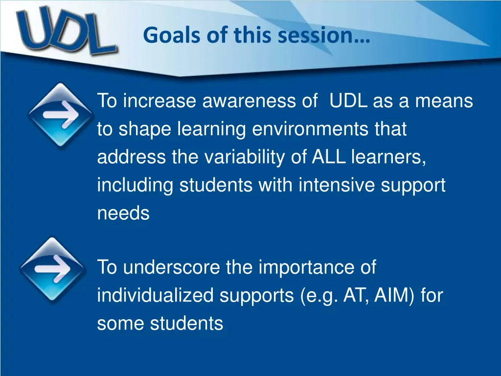 goals of this session