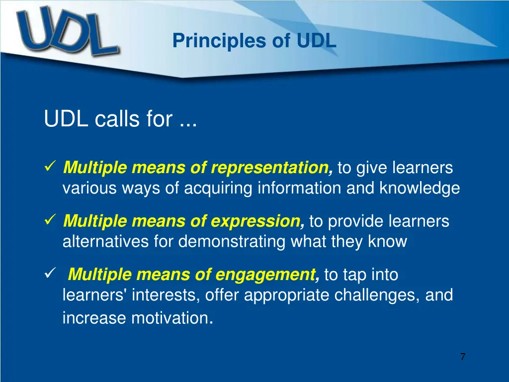 principles of udl