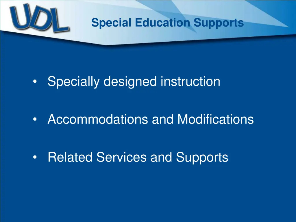 special education supports