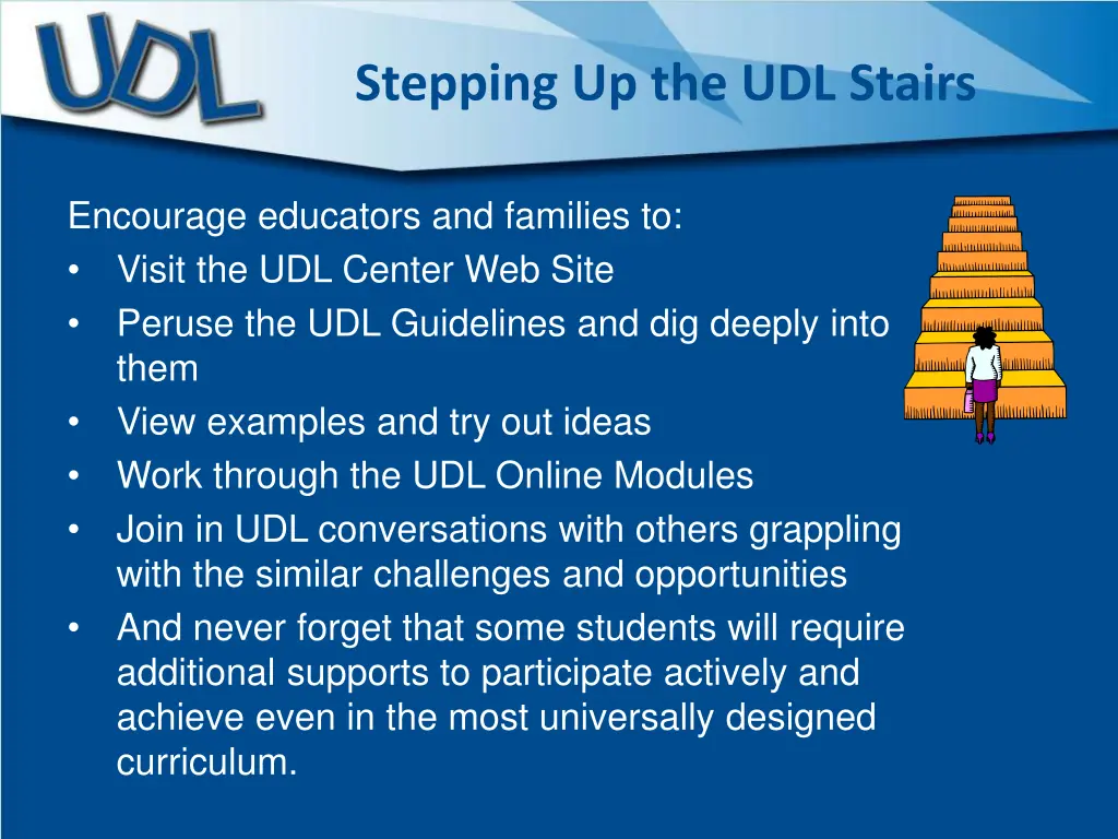 stepping up the udl stairs 1
