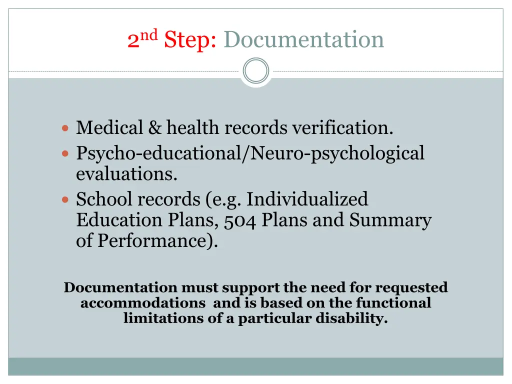 2 nd step documentation