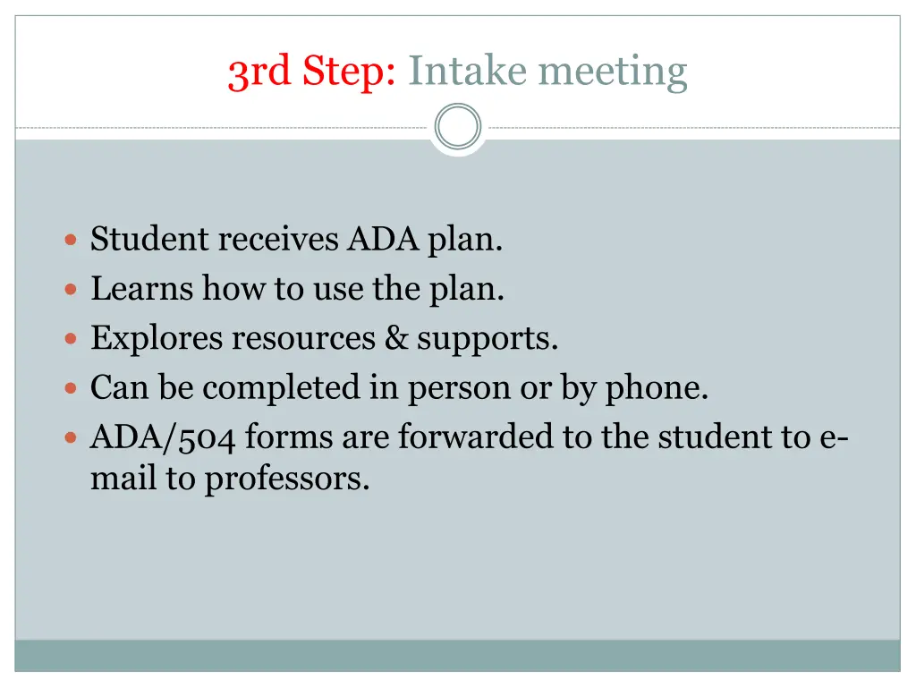 3rd step intake meeting