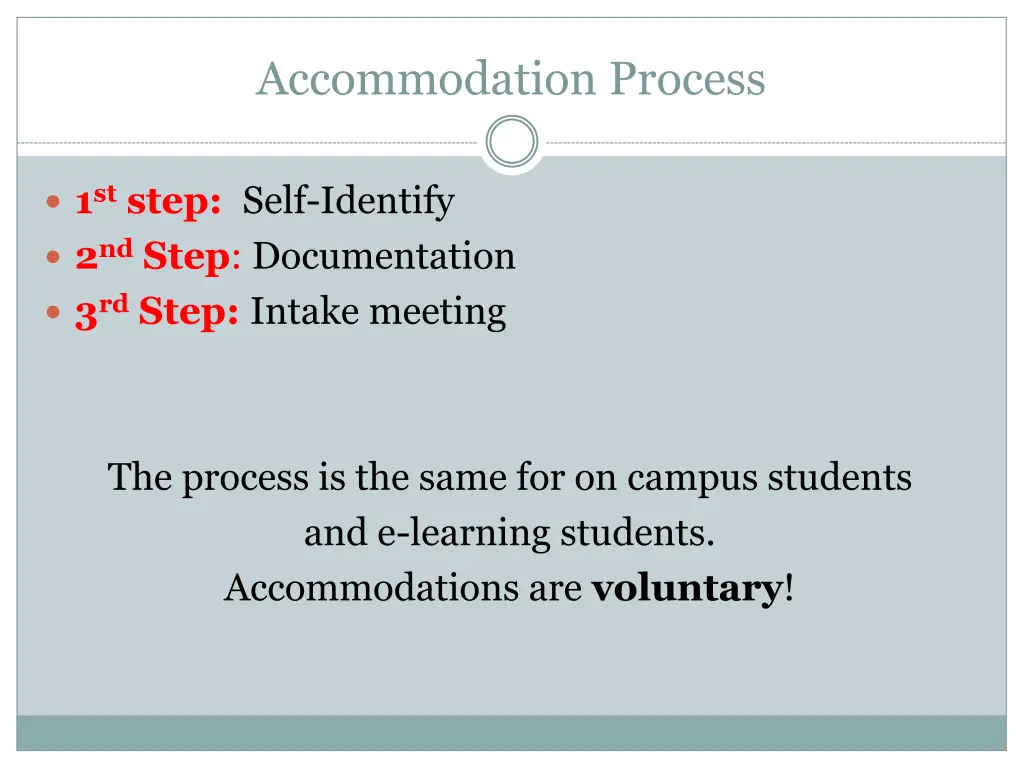 accommodation process