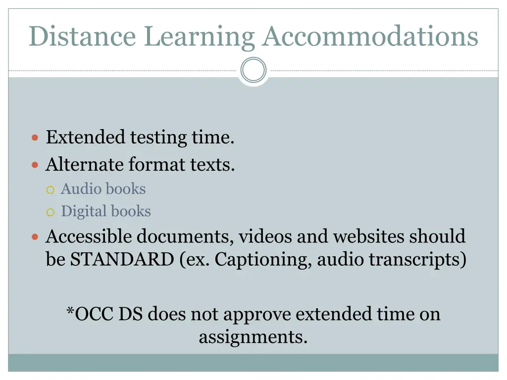 distance learning accommodations
