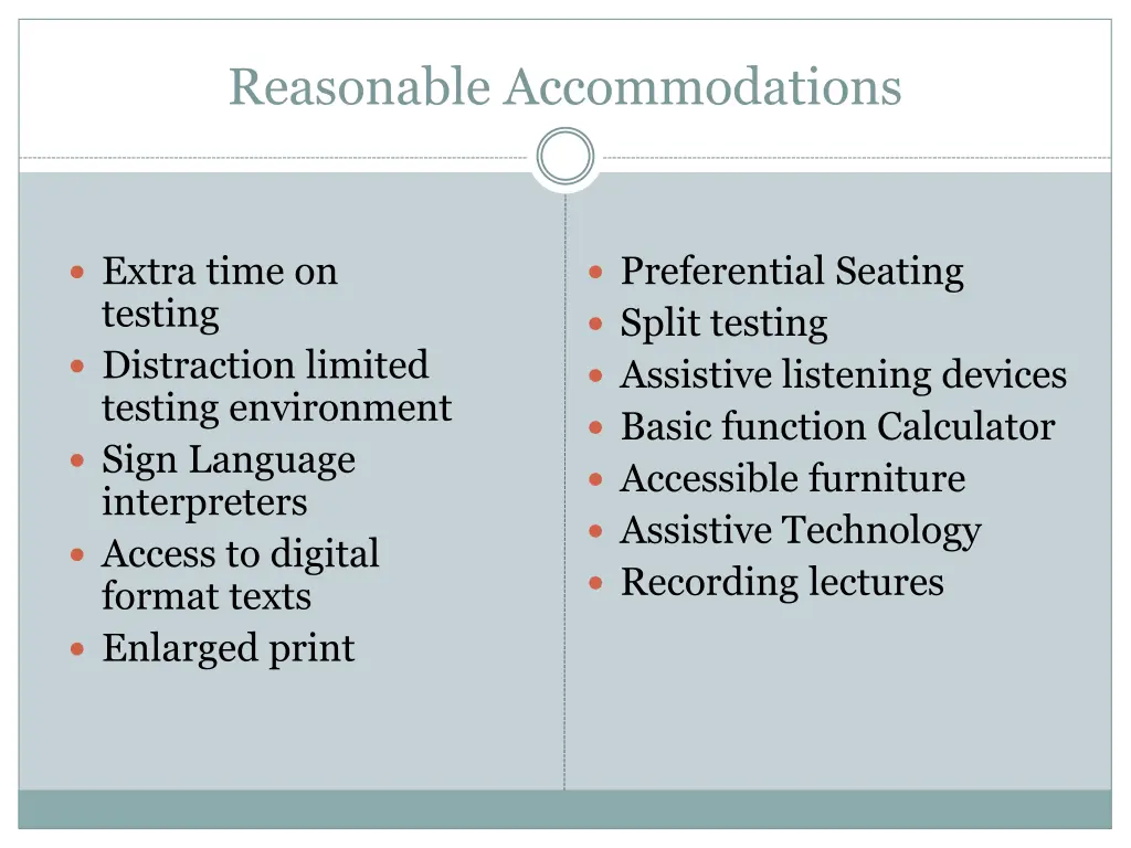 reasonable accommodations