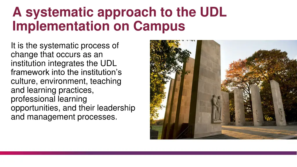 a systematic approach to the udl implementation