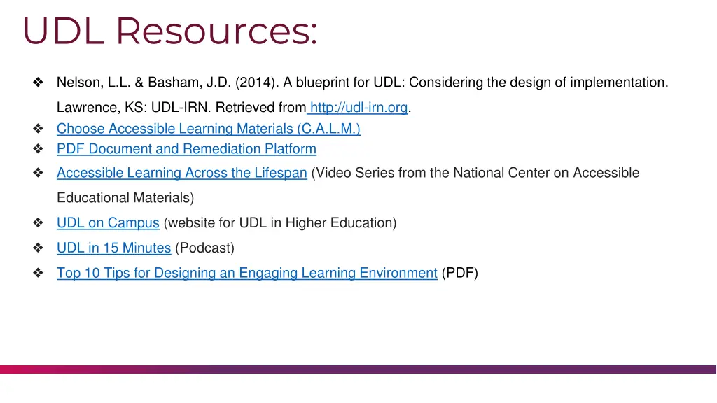 udl resources