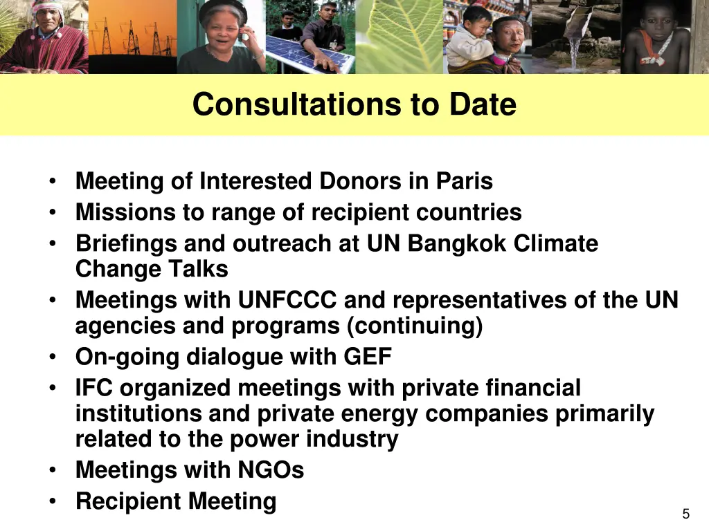 consultations to date