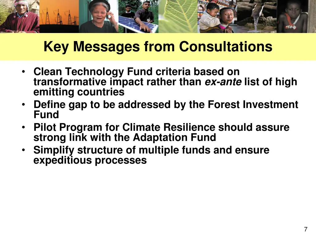 key messages from consultations 1
