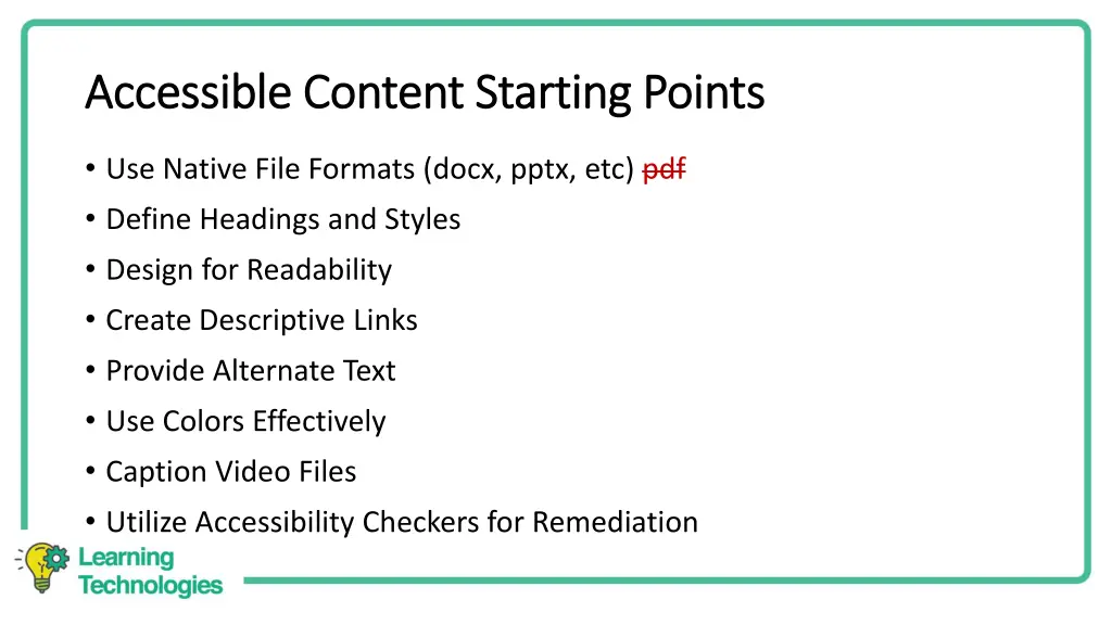 accessible content starting points accessible