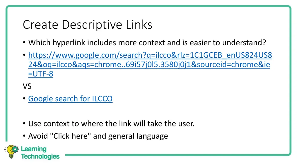 create descriptive links