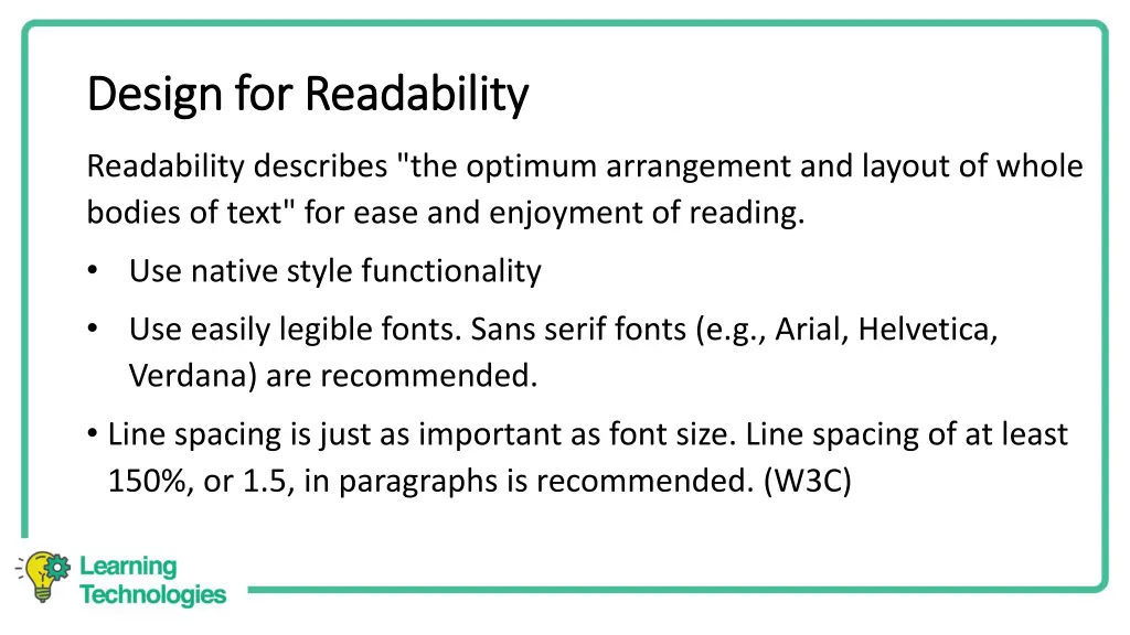 design for readability design for readability
