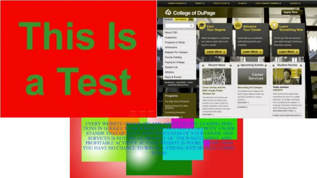 examples of improper use of colors