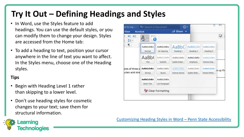 try it out defining headings and styles in word
