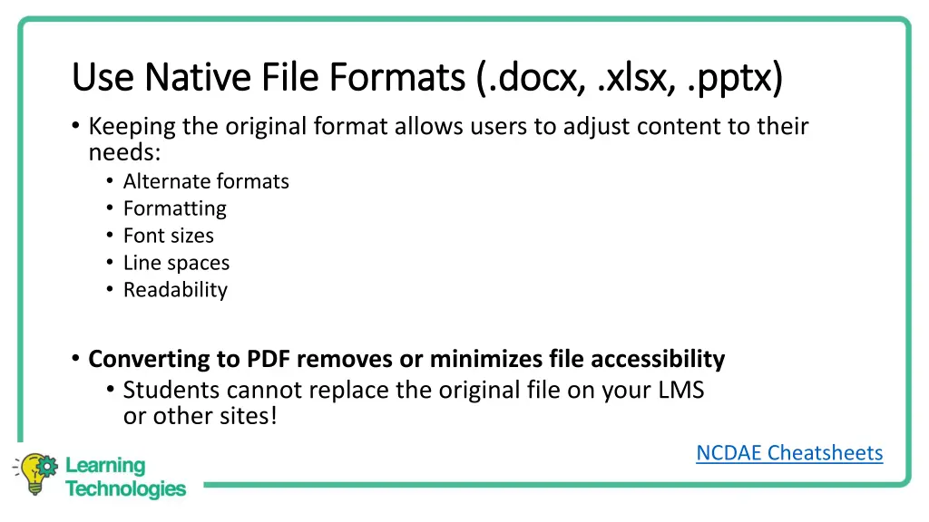 use native file formats docx xlsx pptx use native