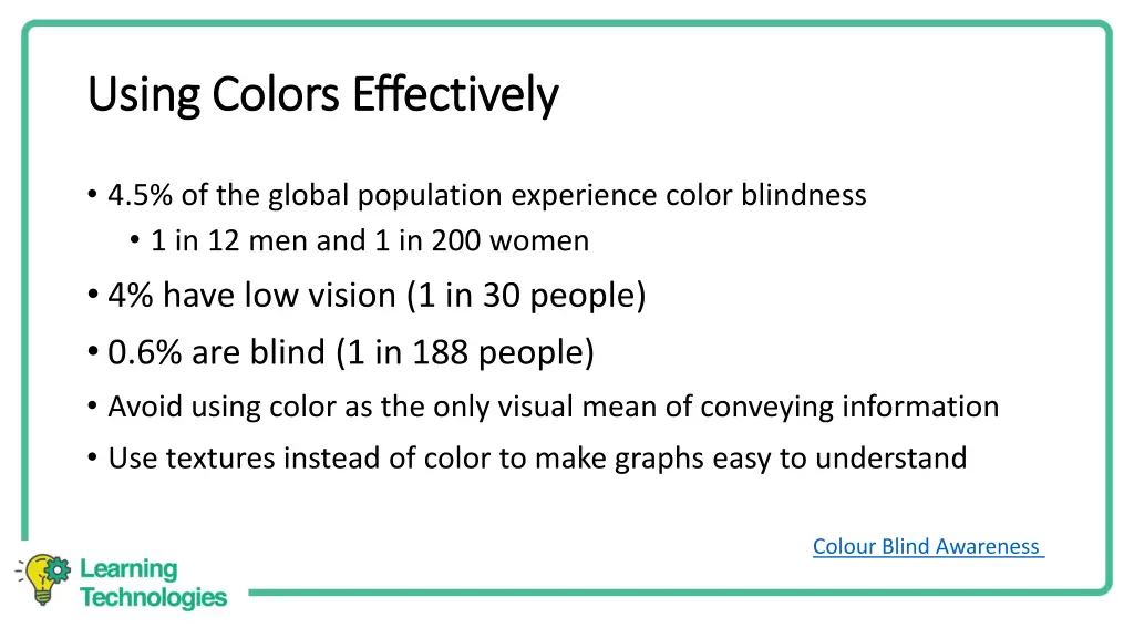 using colors effectively using colors effectively