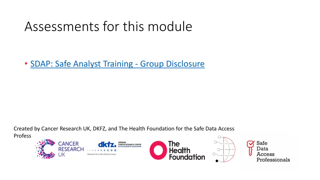 assessments for this module