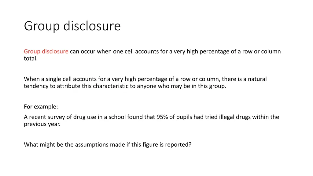 group disclosure 1